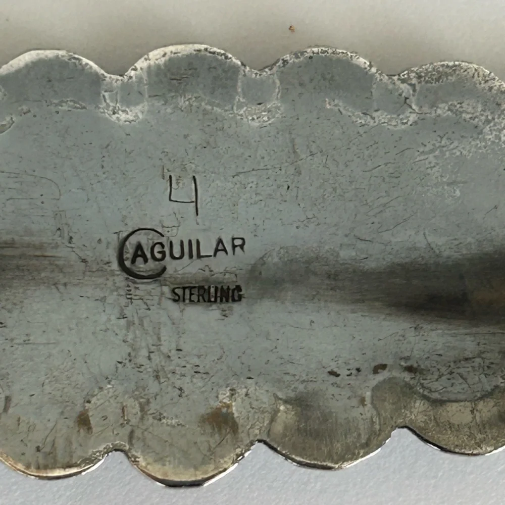 Sterling silver brooch with authentic stones - Picture 4 of 4